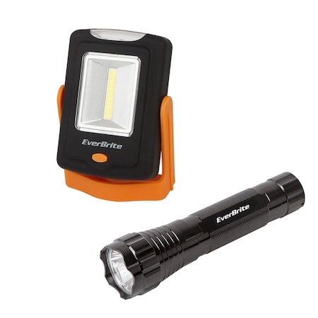 Prime-Line LED Flashlight and Work Light Set, Includes AAA Batteries (1 Set) E007002